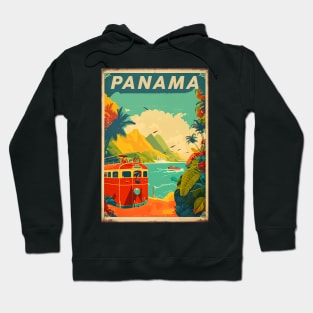 Panama Coastline Vintage Travel Art Poster Hoodie